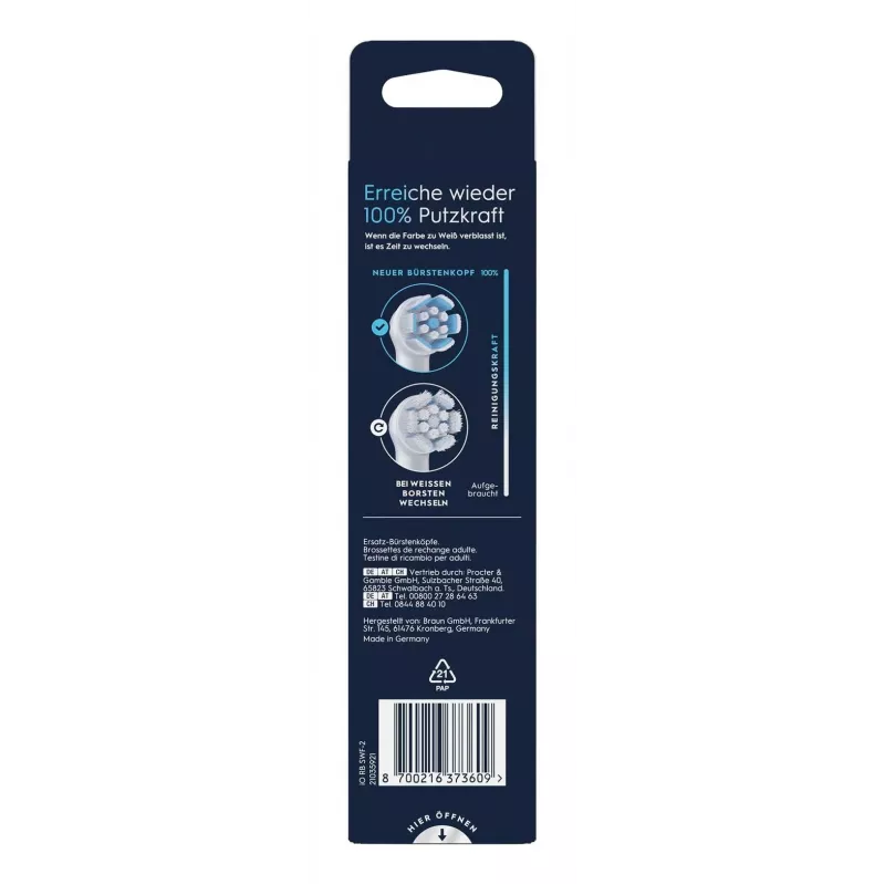 Testine per spazzolino elettrico Oral-B iO Gentle Cleaning bianco, confezione da 2