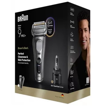 Rasoio a lamina Braun Series 9 Pro+ 9675cc grigio argento acciaio inox