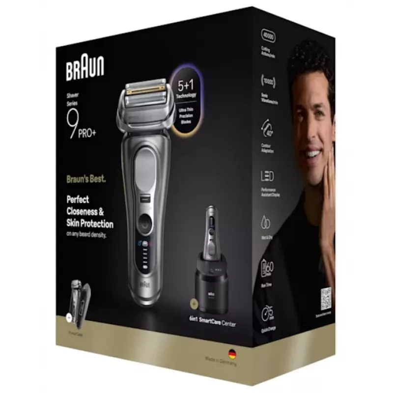 Rasoio a lamina Braun Series 9 Pro+ 9675cc grigio argento acciaio inox