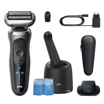 Rasoio a lamina Braun Series 7 72-C7200CC nero acciaio inox litio-ione