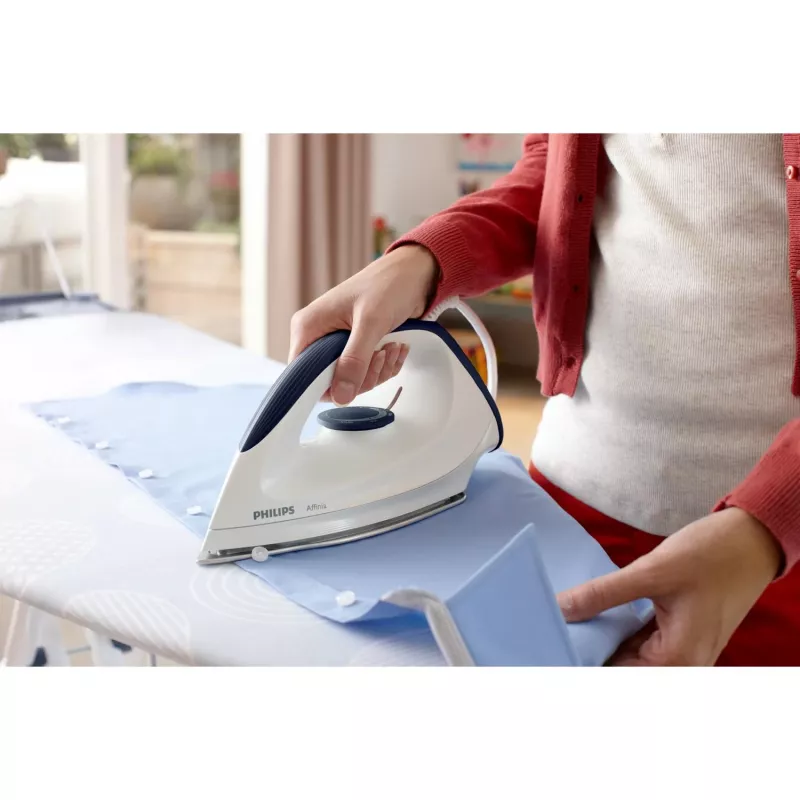 Philips GC160/02 ferro da stiro a secco, ferro da stiro a secco, suola DynaGlide, 1,8 m, bianco, 1200 W