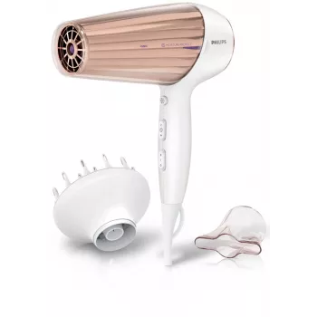 Asciugacapelli Philips MoistureProtect Sensor HP8280/00 — 2300 W, motore DC, 6 velocità, ionico, getto freddo, viola/bianco