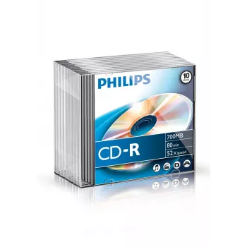 Philips CD-R CR7D5NS10/00, 52x, CD-R, 700 MB, 10 pezzi