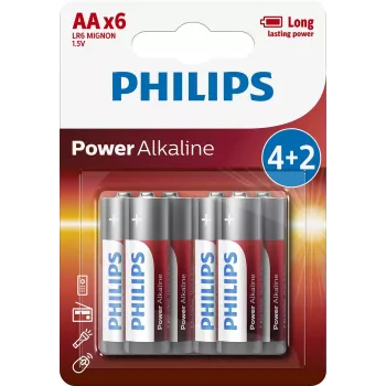 Batteria monouso Philips Power alcalina LR6P6BP/10