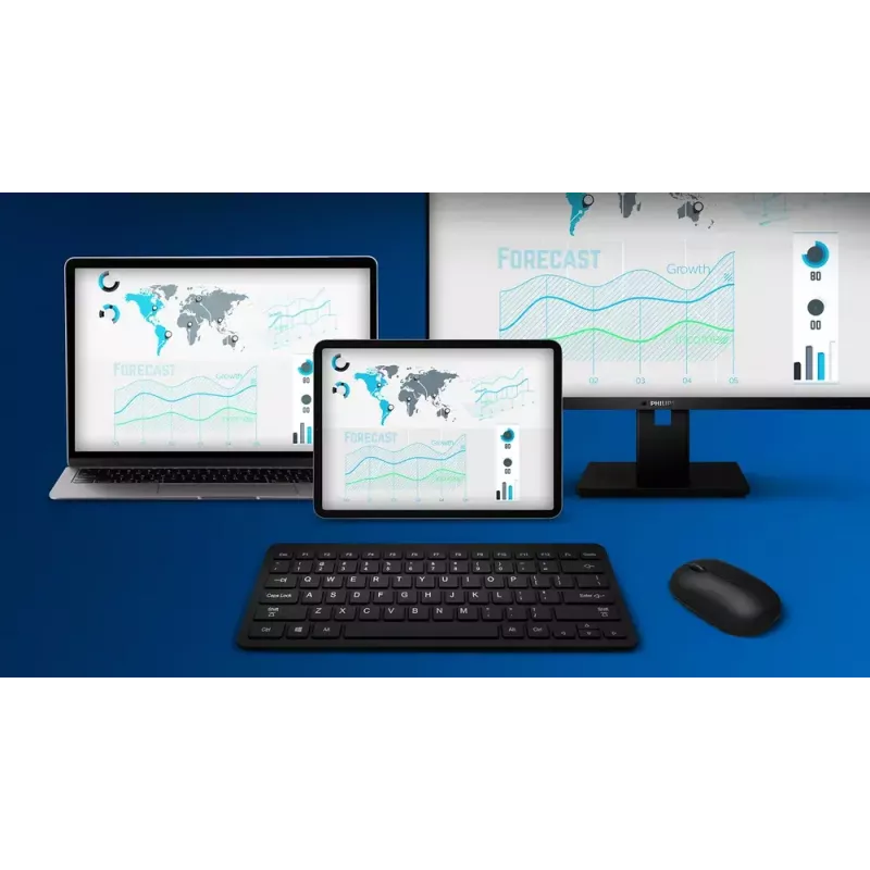 Tastiera e mouse Philips serie 4000 SPT6407B/31 universale RF wireless + Bluetooth QWERTY tedesco nero