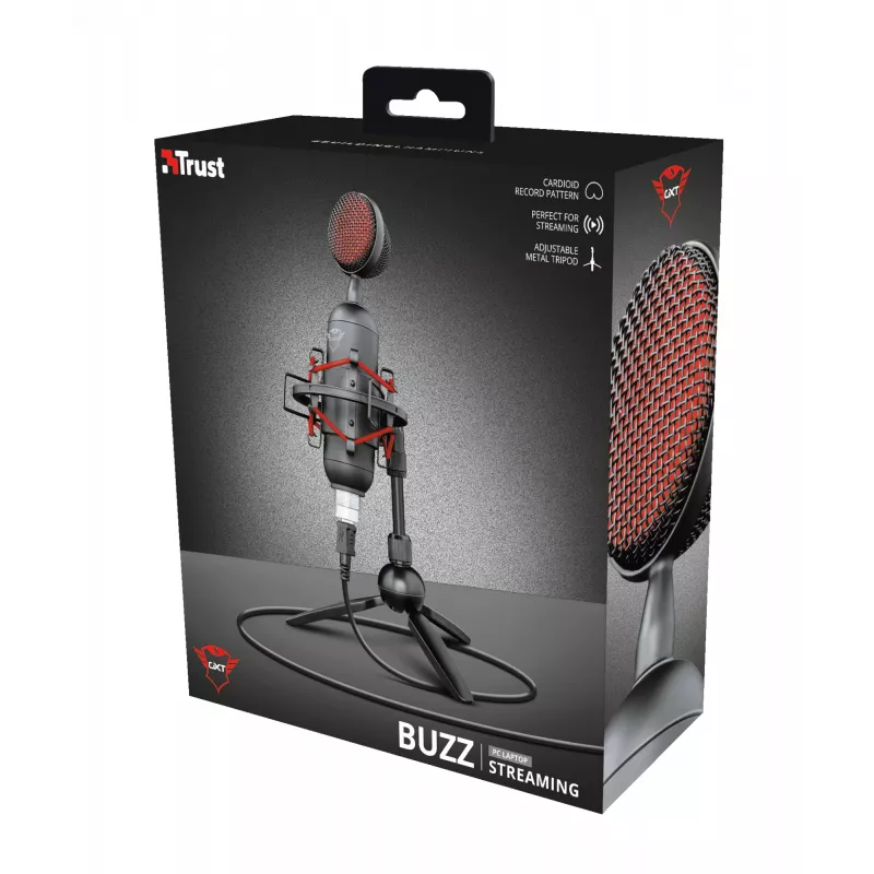 Microfono per PC Trust GXT 244 Buzz nero, rosso