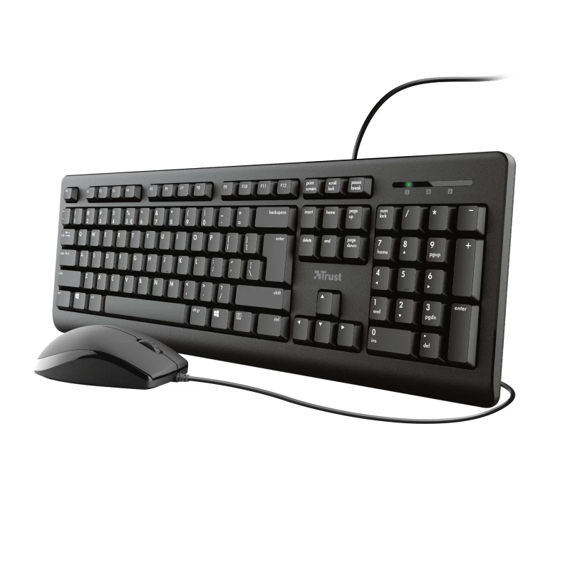 Tastiera e mouse Trust Primo universale USB AZERTY belga nero