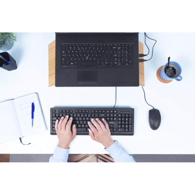 Tastiera e mouse Trust Primo universale USB AZERTY belga nero