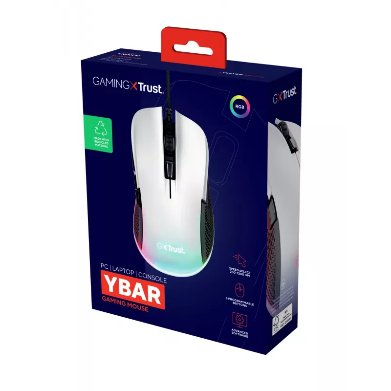 Mouse da gaming Trust GXT 922 Ybar per destrorsi USB Type-A ottico 7200 DPI