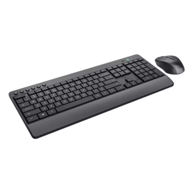 Tastiera e mouse Trust TKM-450 Comfort Wireless, full-size (100%), wireless, RF wireless, QWERTY, nero, mouse incluso