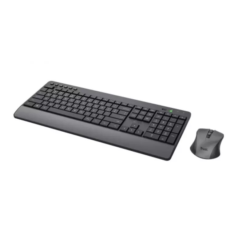 Tastiera e mouse Trust TKM-450 Comfort Wireless, full-size (100%), wireless, RF wireless, QWERTY, nero, mouse incluso