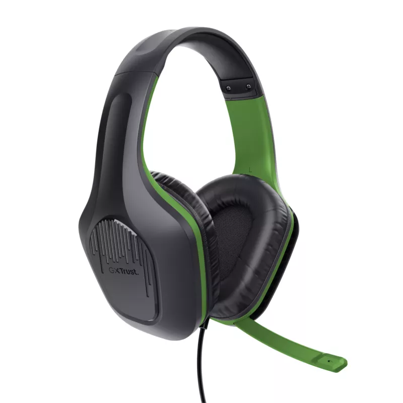 Headset Trust GXT 415X ZIROX con filo con archetto da gaming nero, verde