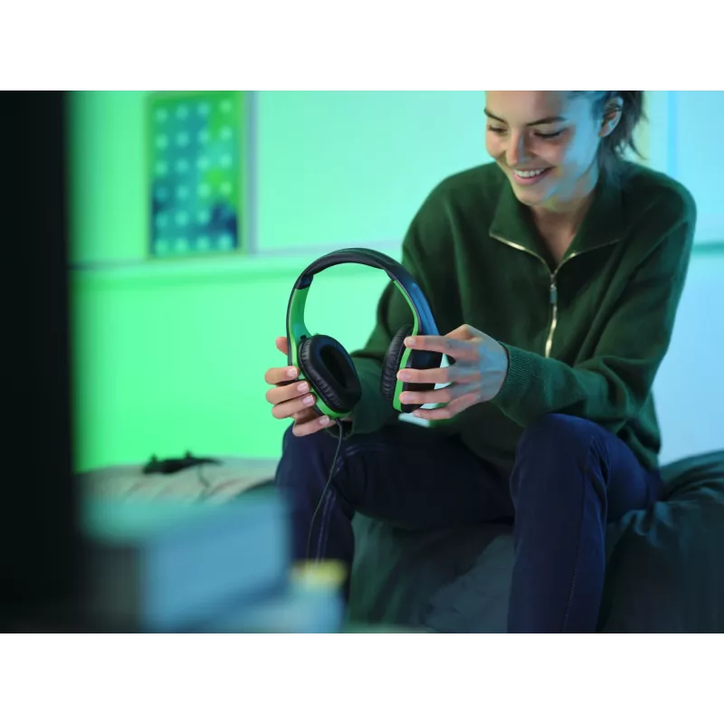 Headset Trust GXT 415X ZIROX con filo con archetto da gaming nero, verde