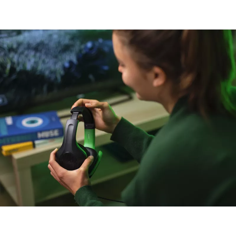 Headset Trust GXT 415X ZIROX con filo con archetto da gaming nero, verde