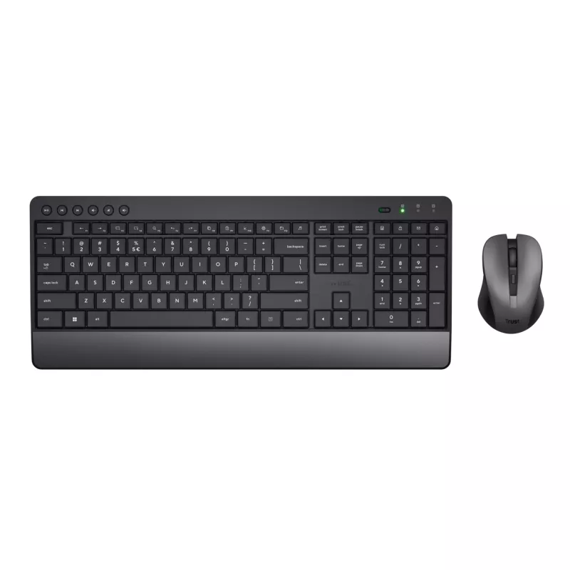 Tastiera e mouse Trust Trezo da ufficio RF wireless AZERTY belga nero