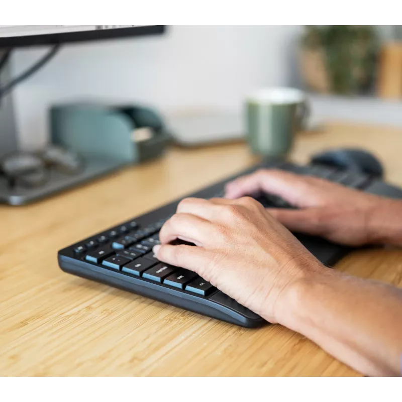 Tastiera e mouse Trust Trezo da ufficio RF wireless AZERTY belga nero