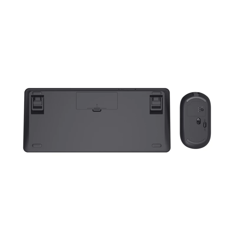 Tastiera e mouse Trust Lyra da ufficio RF wireless + Bluetooth AZERTY belga nero