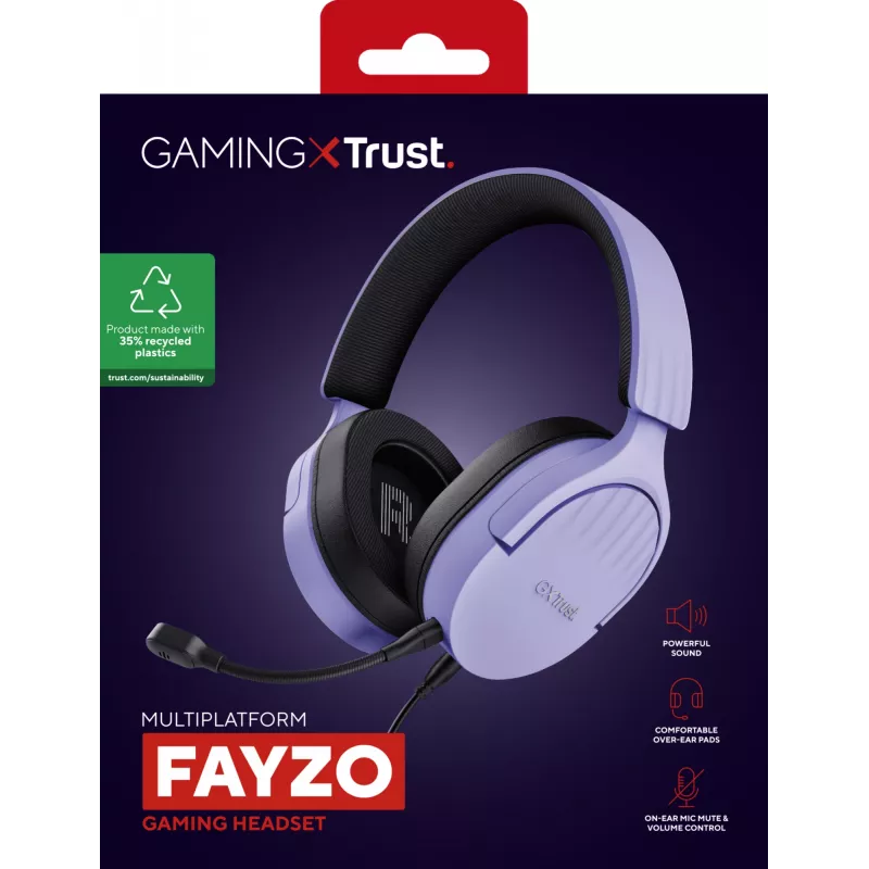 Trust GXT 489P FAYZO Headset con cavo archetto Gaming nero, viola