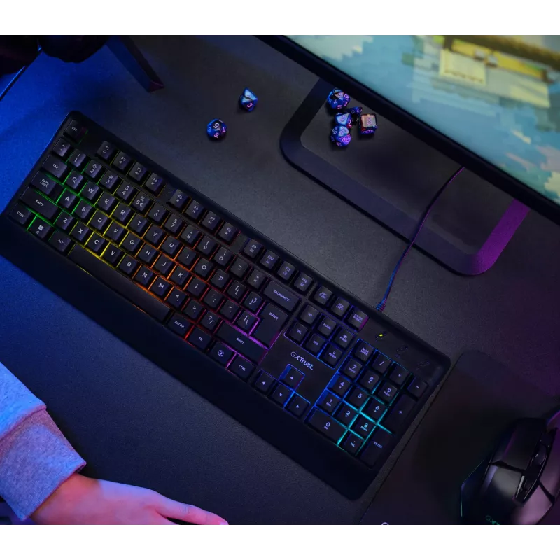 Trust GXT 792 Quadrox Tastiera mouse incluso Gaming USB QWERTY belga nero
