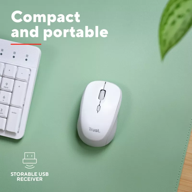 Trust Yvi+ Mouse universale ambidestro RF Wireless + Bluetooth ottico 1600 DPI