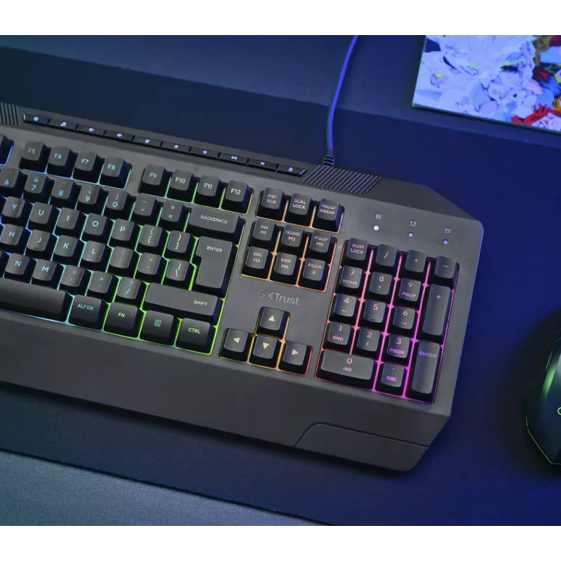 Trust GXT 836 Evocx Tastiera Gaming USB AZERTY belga nero