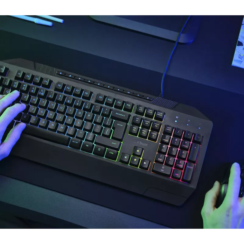 Trust GXT 836 Evocx Tastiera Gaming USB AZERTY belga nero