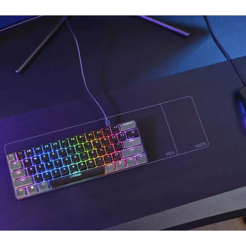 Trust GXT 867 Acira Tastiera Gaming USB AZERTY belga nero, grigio
