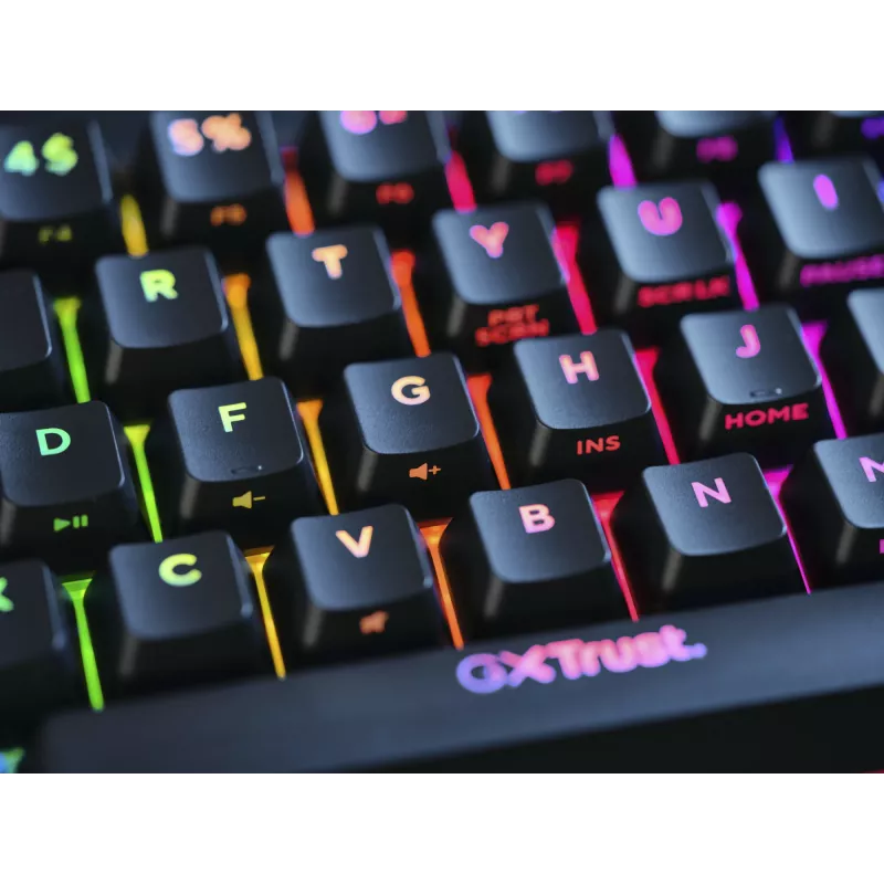 Trust GXT 867 Acira Tastiera Gaming USB AZERTY belga nero, grigio