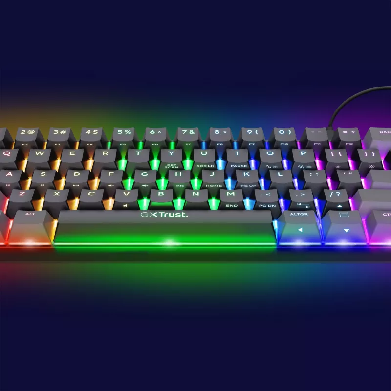 Trust GXT 867 Acira Tastiera Gaming USB AZERTY belga nero, grigio