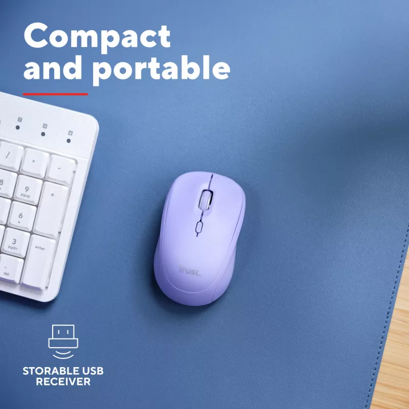 Trust Yvi+ Mouse universale ambidestro RF Wireless + Bluetooth ottico 1600 DPI