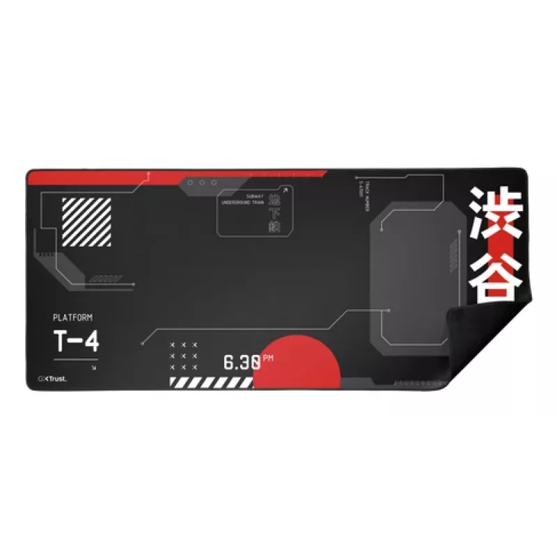 Tappetino mouse Gaming TRUST GXT 759 XXL — 900×400 mm, PET, nero/rosso