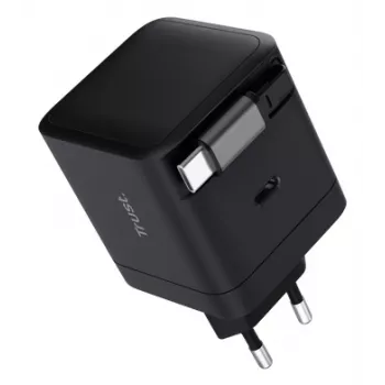 Caricabatterie TRUST Maxo 65W USB-C con cavo avvolgibile da 67 cm