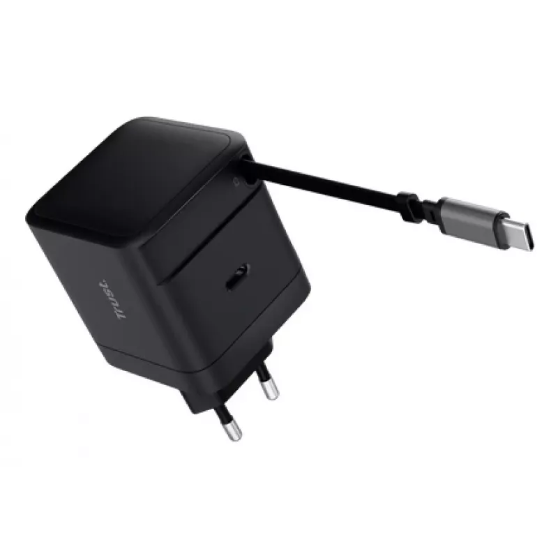 Caricabatterie TRUST Maxo 65W USB-C con cavo avvolgibile da 67 cm