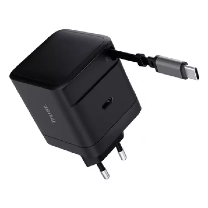Caricabatterie TRUST Maxo 65W USB-C con cavo avvolgibile da 67 cm