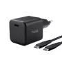 Caricabatterie TRUST Maxo ultra-compatto 65W GaN USB-C nero con cavo da 2 m