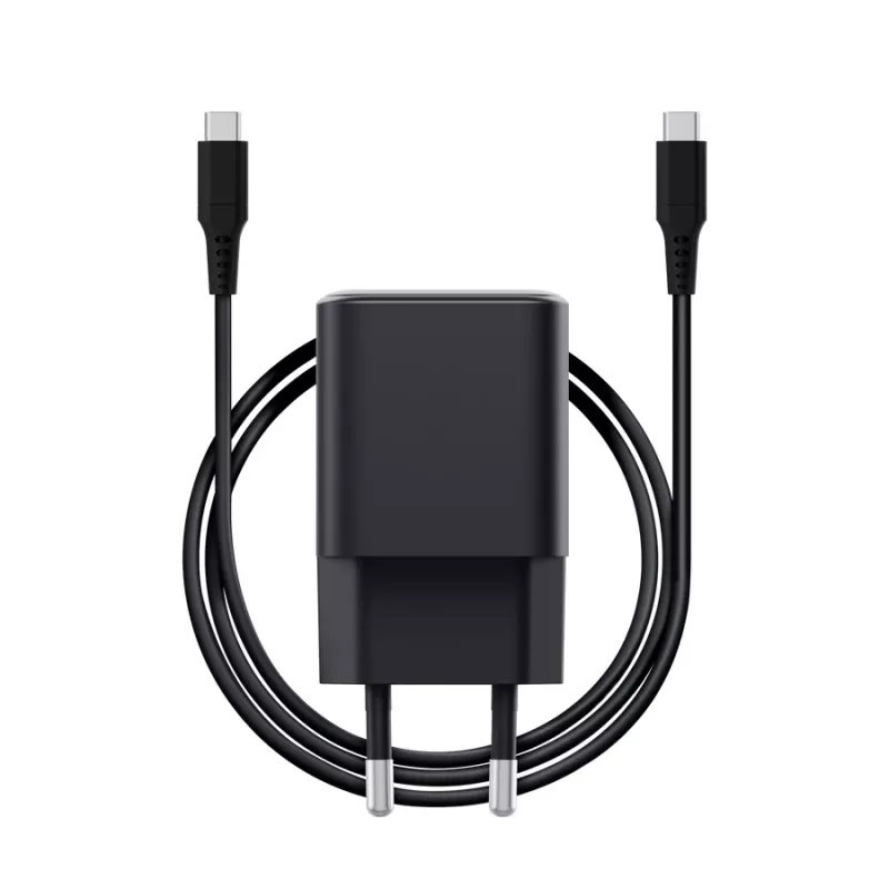 Caricabatterie TRUST Maxo ultra-compatto 65W GaN USB-C nero con cavo da 2 m