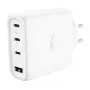 TRUST Maxo 65W caricabatterie rapido AC per interni, 3x USB-C, max 20 V, cavo da 2 m, bianco