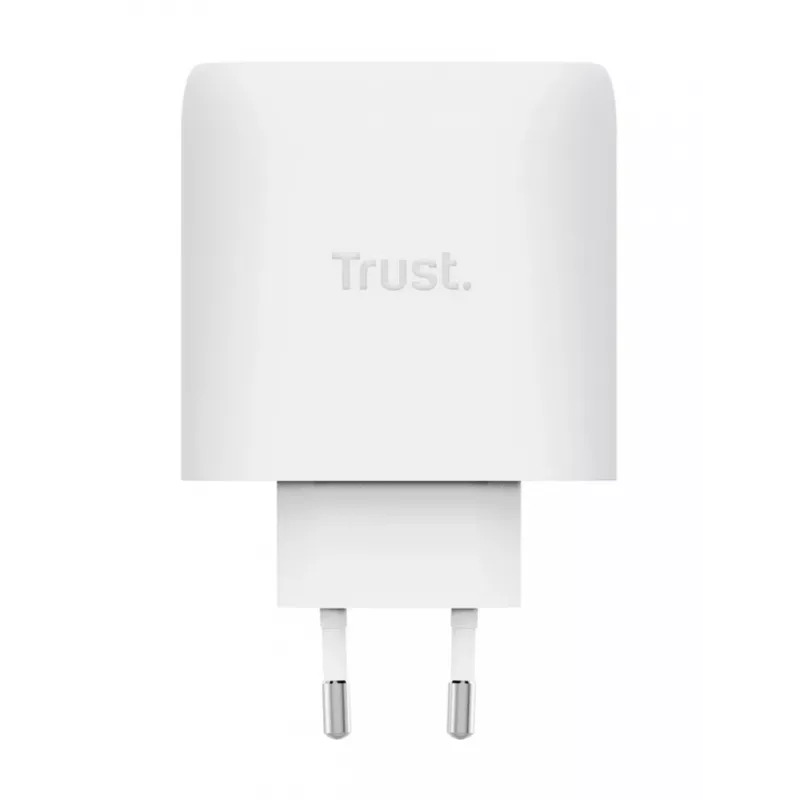 TRUST Maxo 65W caricabatterie rapido AC per interni, 3x USB-C, max 20 V, cavo da 2 m, bianco