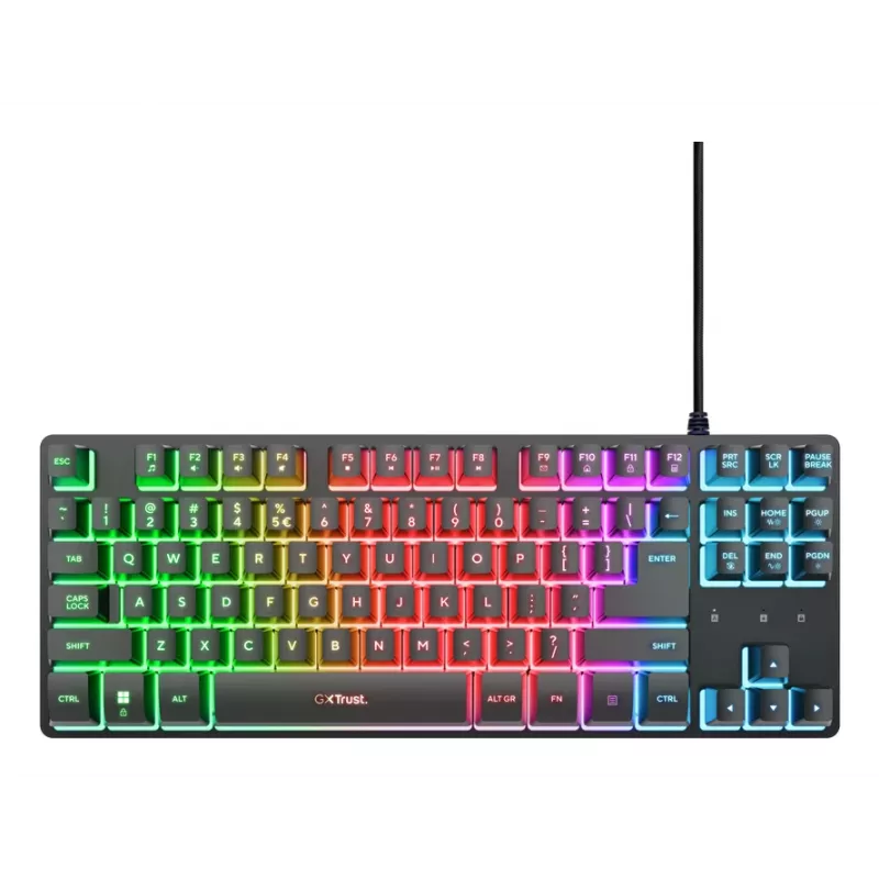 Trust GXT 833 Thado TKL Tastiera Gaming USB AZERTY belga nero