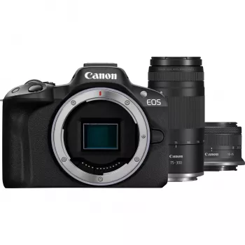Canon EOS R50 kit fotocamera mirrorless con obiettivi RF-S 18-45mm e RF 75-300mm
