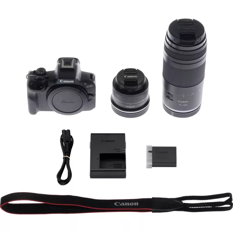 Canon EOS R50 kit fotocamera mirrorless con obiettivi RF-S 18-45mm e RF 75-300mm