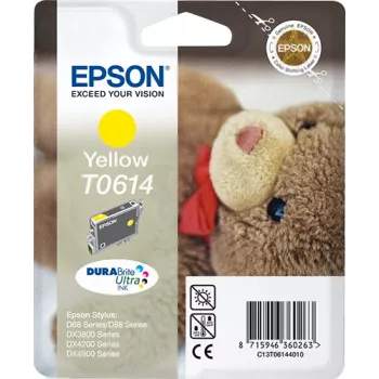 Epson Teddybear confezione singola giallo T0614 inchiostro DURABrite Ultra, giallo, inchiostro a pigmenti, 8 ml, 1 pz.