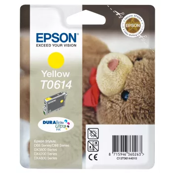 Epson Teddybear confezione singola giallo T0614 inchiostro DURABrite Ultra, giallo, inchiostro a pigmenti, 8 ml, 1 pz.