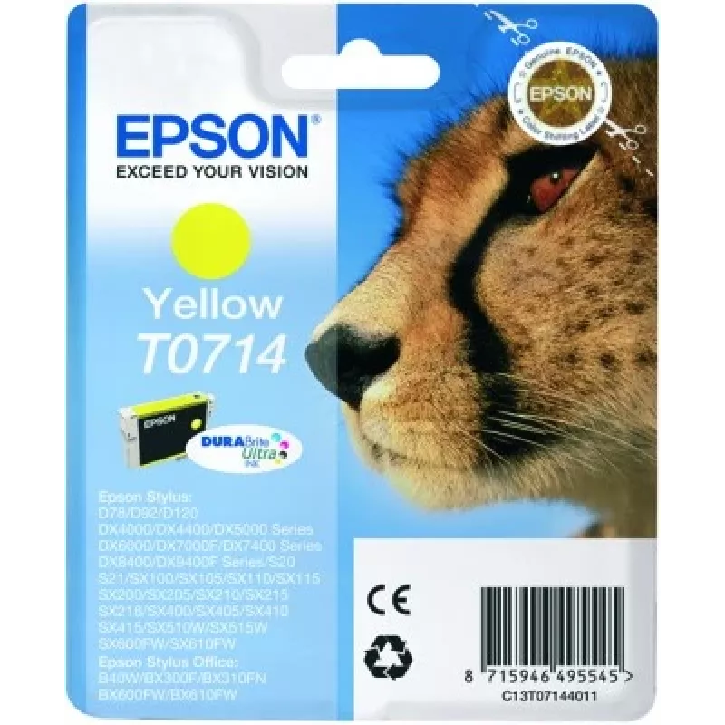 Epson Cheetah confezione singola giallo T0714 inchiostro DURABrite Ultra