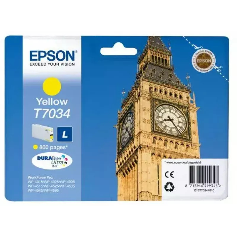 Cartuccia inchiostro EPSON C13T70344010 giallo 0,8k