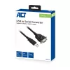 ACT adattatore USB-seriale 0,6 m, nero, 0,6 m, USB Type-A, DB-9, connettore maschio, connettore maschio