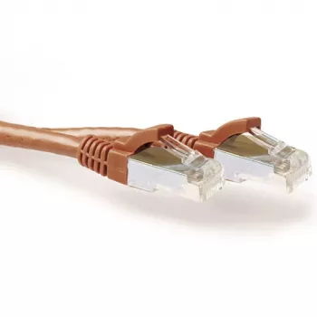 Cavo patch ACT SFTP CAT6A marrone 30,00 metri snagless con connettori RJ45