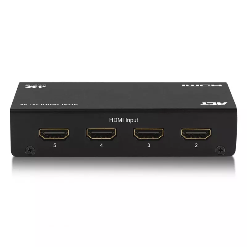 Switch HDMI ACT 5x 1, supporto 3D e 4K, HDMI, nero, 60 Hz, 2160p, indicatore di funzionamento, 203 mm