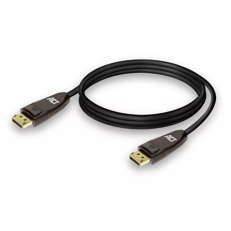Cavo ACT DisplayPort 1.4 8K, 1 m, 1 m, DisplayPort, DisplayPort, connettore maschio, connettore maschio, nero