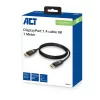 Cavo ACT DisplayPort 1.4 8K, 1 m, 1 m, DisplayPort, DisplayPort, connettore maschio, connettore maschio, nero
